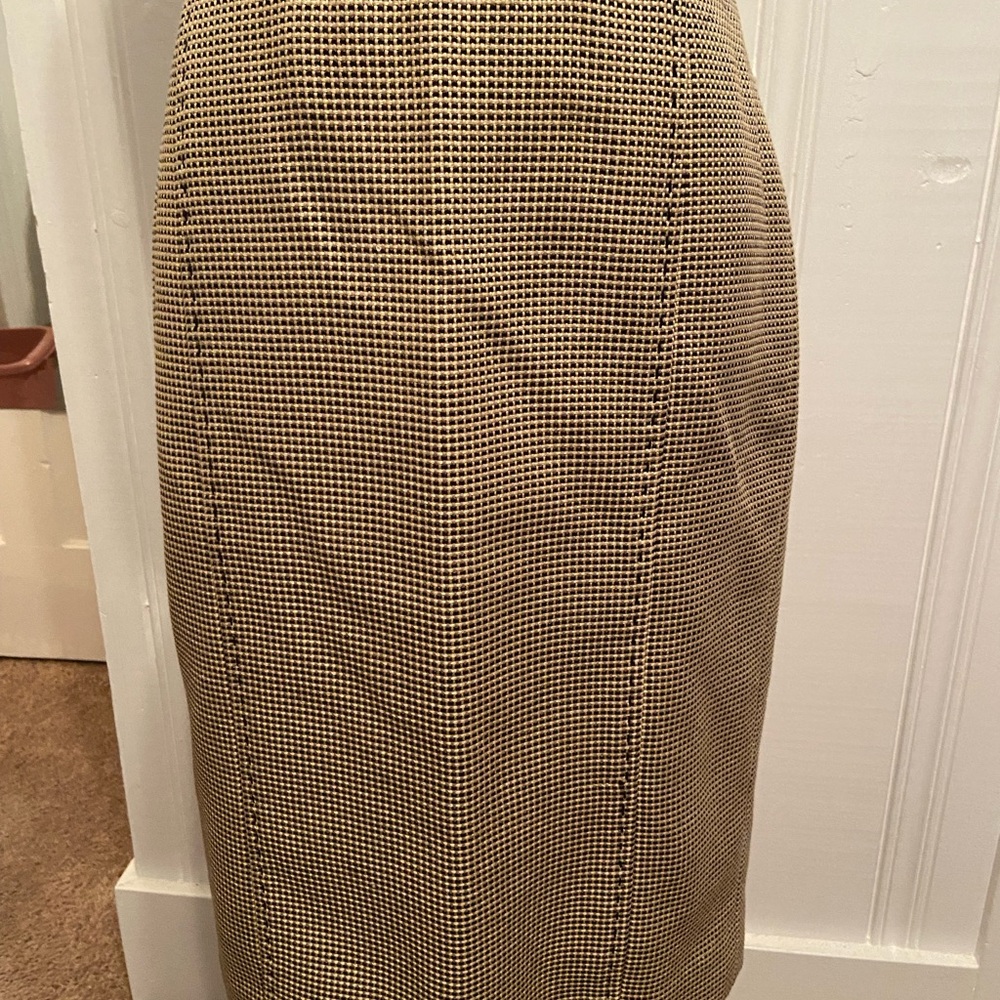 Carlisle Brown and Cream Pencil Skirt Knee-Length Workwear